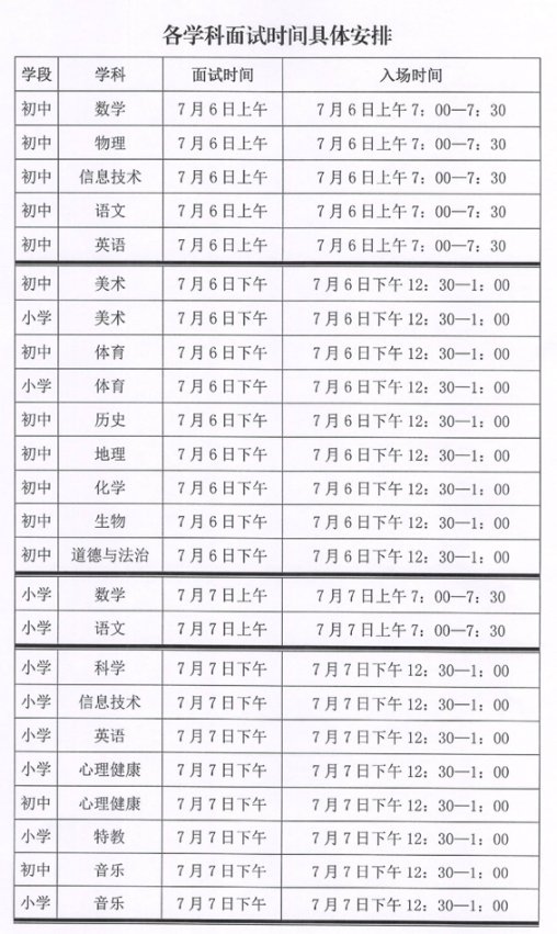 2021年平江县特岗教师面试实施方案(图1)